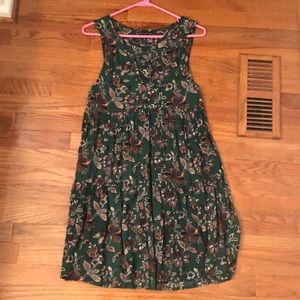 Printed criss cross front dress